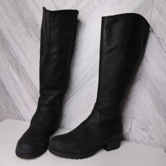Clark's Collection Women's Tall Knee-high Riding Leather Zip Boots Sz: 6.5 Black - Picture 2 of 10